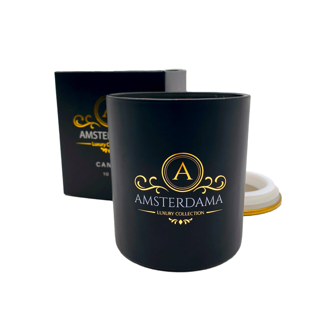 Amarig Soy Candle 10oz., front side, white background